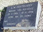 OOSTHUIZEN A.M. nee DU PLESSIS 1901-1994