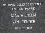 TONDER Izak Wilhelm, van 1890-1965