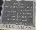 VELDTSMAN Pieter H.S. 1893-1971 & Janetta E. SNYMAN 1895-1972
