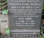 SHADWELL Frederick Mark 1891-1955 & Rose Minnie 1898-1993