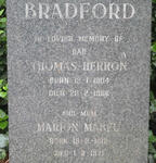 BRADFORD Thomas Herron 1904-1966 & Marion Mabel 1912-1971