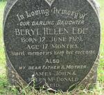 REID James John & Helen McDonald :: EDE Beryl Helen -1929