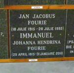 FOURIE Jan Jacobus Fourie 1915-1992 & Johanna Hendrina 1915-2011