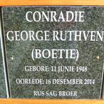 CONRADIE George Ruthven 1948-2014