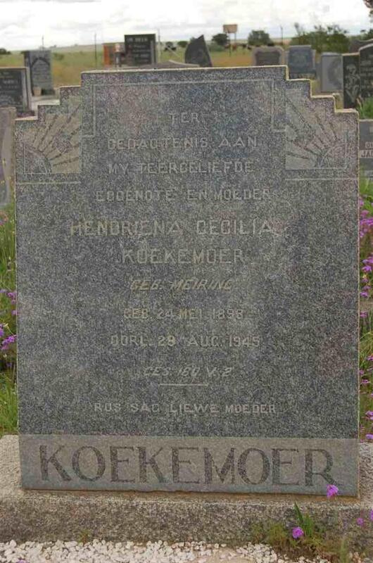 KOEKEMOER Hendriena Cecilia nee MEIRING 1893-1945