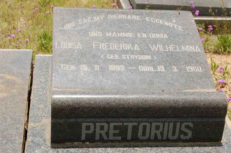 PRETORIUS Louisa Frederika Wilhelmina nee STRYDOM 1899-1960