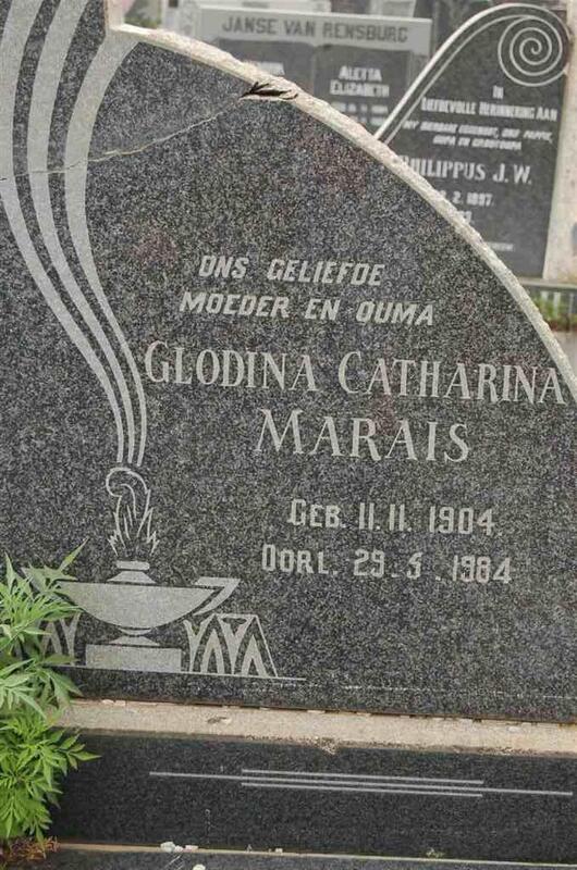 MARAIS Glodina Catharina 1904-1984