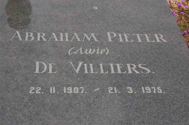 VILLIERS Abraham Pieter, de 1907-1975