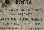 BOTHA Maria Magdalena 1902-1993