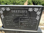 DEETLEFS Andries D.J. 1908-1994 & Marthina J.H. PRINS 1913-1981