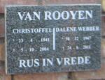 ROOYEN Christoffel, van 1941-2004 & Dalene WEBBER 1947-2011