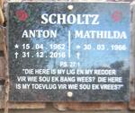 SCHOLTZ Anton 1962-2016 & Mathilda 1966-
