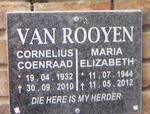 ROOYEN Cornelius Coenraad, van 1932-2010 & Maria Elizabeth 1944-2012