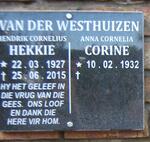 WESTHUIZEN Hendrik Cornelius, van der 1927-2015 & Anna Cornelia 1932-