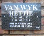 WYK Hettie, van 1922-2015