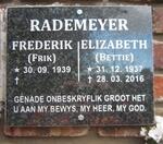 RADEMEYER Frederik 1939- & Elizabeth 1937-2016