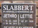 SLABBERT Jethro 1935-2011 & Lettie 1939-