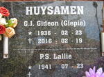 HUYSAMEN Gideon J. 1936-2016 & P. S. 1941-