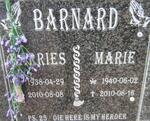 BARNARD Barries 1938-2010 & Marie 1940-2010