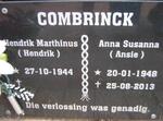 COMBRINCK Hendrik Marthinus 1944- & Anna Susanna 1948-2013