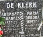 KLERK Abraham Johannes, de 1926-2009 & Maria Debora 1932-2010