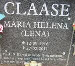 CLAASE Maria Helena 1916-2011