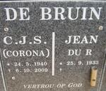 BRUIN C.J.S., de 1940-2009 & Jean Du R. 1933-