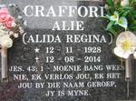 CRAFFORD Alida Regina 1928-2014