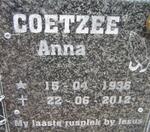 COETZEE Anna 1936-2012