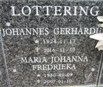 LOTTERING Johannes Gerhardus 1924-2016 & Maria Johanna Fredrieka 1930-2007
