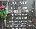 JOOSTE Pieter Cornelis 1921-2005 & Catharina Johanna Magdalena EBERSOHN 1923-