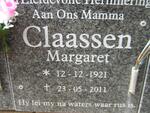CLAASSEN Margaret 1921-2011