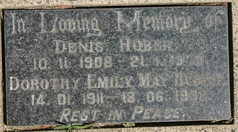 HUBER Denis 1908-1979 & Dorothy Emily May MITCHELL 1911-1992