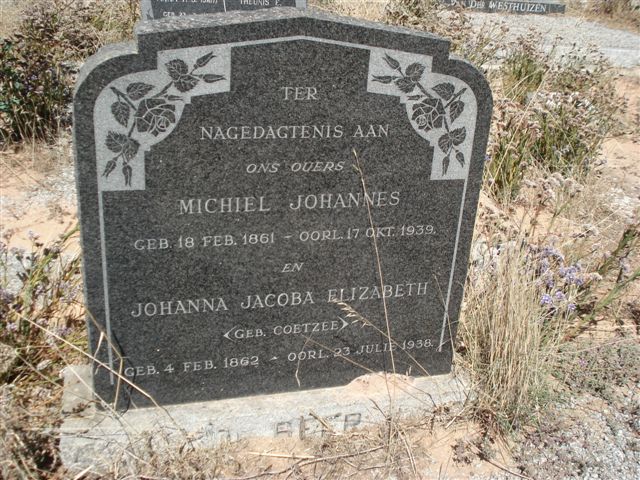 BEER  Michiel Johannes 1861-1939 & Johanna Jacoba Elizabeth COETZEE 1862-1938