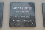 VENTER Arina nee ODENDAAL 1953-2017