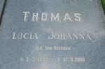 THOMAS Andries Gerhardus 1925-1972 & Lucia Johanna VAN HEERDEN 1930-2000