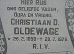 OLDEWAGE Christiaan D. 1890-1976