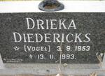 DIEDERICKS Drieka nee VOGEL 1953-1993