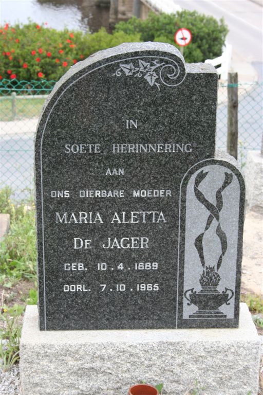 JAGER Maria Aletta de 1889-1965