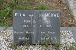 MERWE Ella, van der 1912-1985