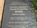 MARX Johanna Theodora Elizabeth Susanna nee JACOBS 1933-2008