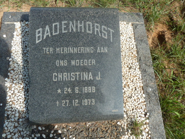 BADENHORST Christina J. 1888-1973