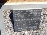 RENSBURG Martha, van nee VAN WINKEL 1922-1985