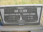 EEDEN Andries Frederick Willem, van 1903-1977 & Hendriena Johanna 1904-1990