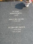 JAGER Boet, de 1939- & Petro 1944-2001