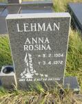 LEHMAN Anna Rosina 1904-1972