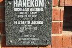 HANEKOM Nicolaas Andries 1927-1997 & Elizabeth Jacoba VAN WYK 1929-