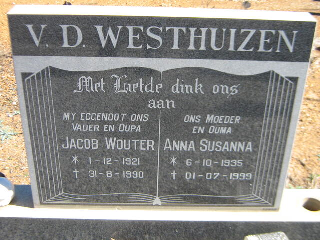 WESTHUIZEN Jacob Wouter, v.d. 1921-1990 & Anna Susanna 1935-1999
