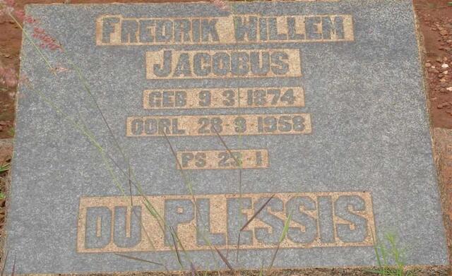 PLESSIS Frederik Willem Jacobus, du 1874-1958