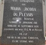 PLESSIS Maria Jacoba, du née VENTER 1911-1976